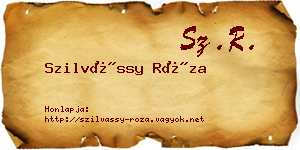 Szilvássy Róza névjegykártya